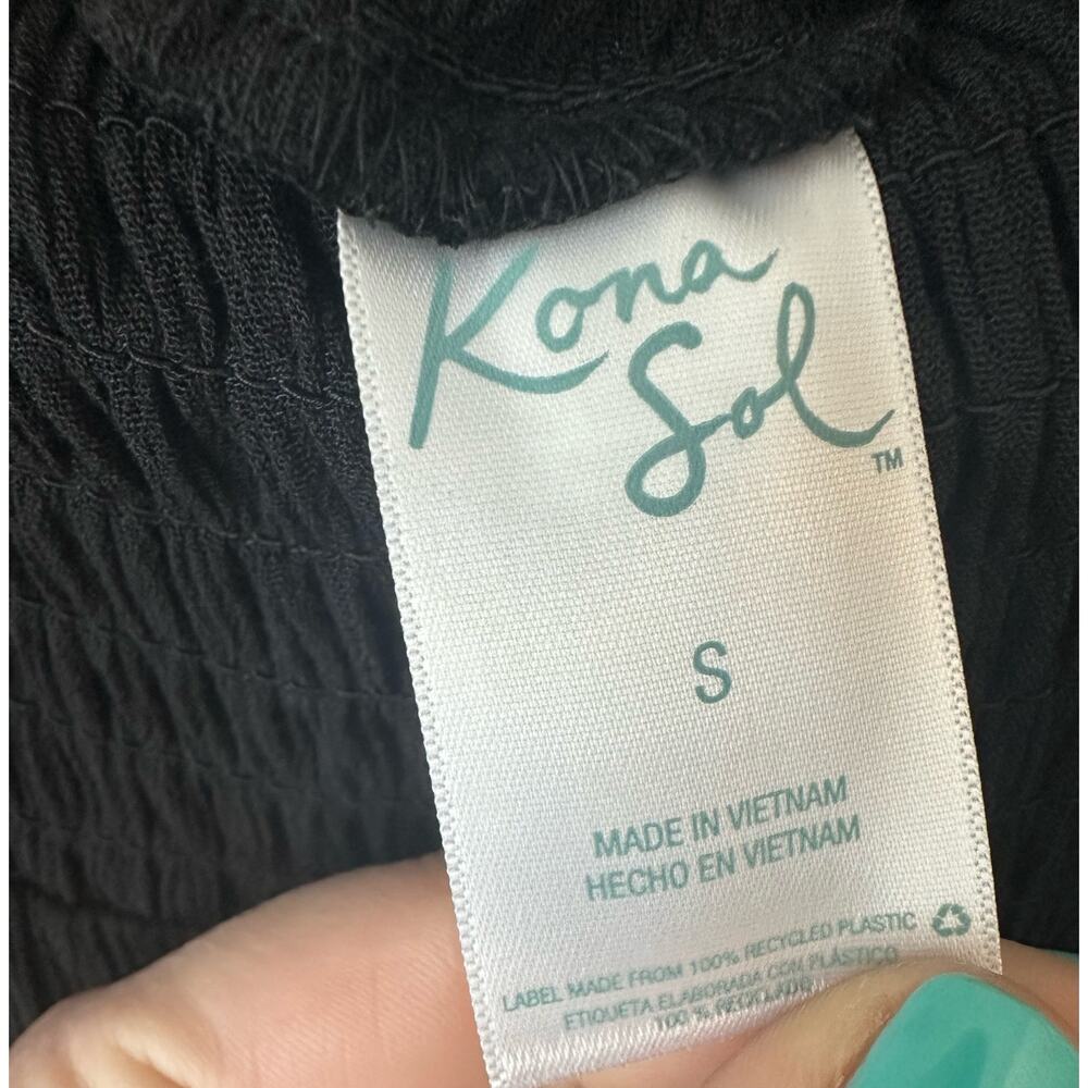 Kona Sol Smocked Waist Side Slip Beach Cover-up pants Size Small - Picture 5 of 6